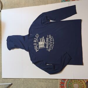 Men's Polo by Ralph Lauren Navy Blue Hoodie Shirt, Size M, 100%Cotton
